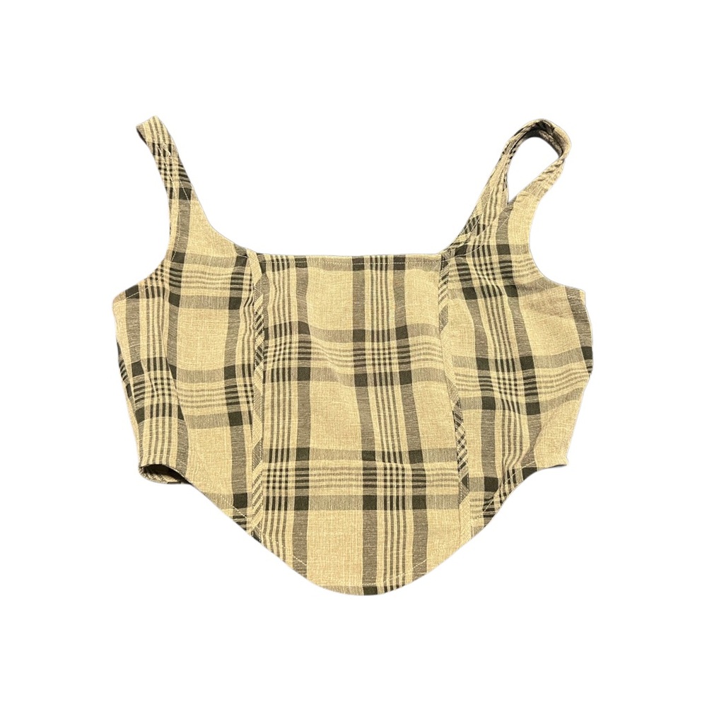 MICAS plaid green XXS crop top